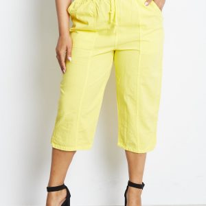 Yellow Plus Size Contraction Pants