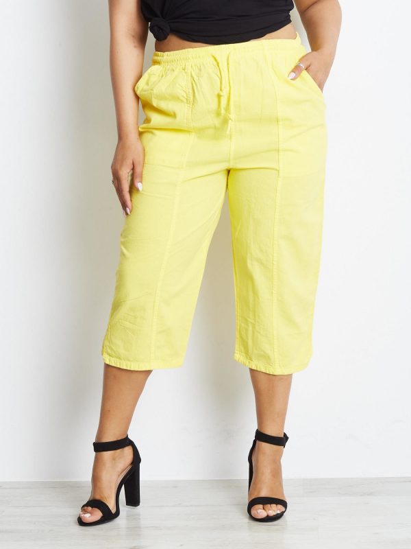 Yellow Plus Size Contraction Pants