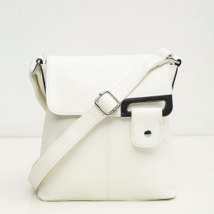 White Eco Leather Messenger Bag