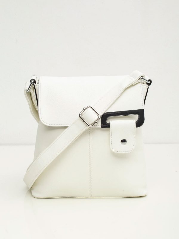 White Eco Leather Messenger Bag