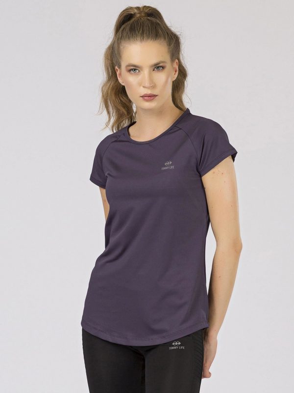 TOMMY LIFE purple women's t-shirt