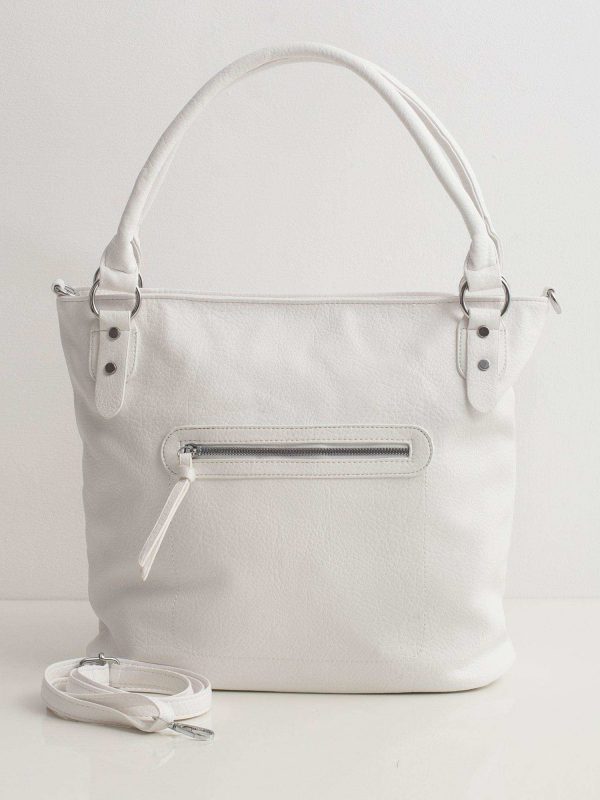 White soft bag made of eco leather