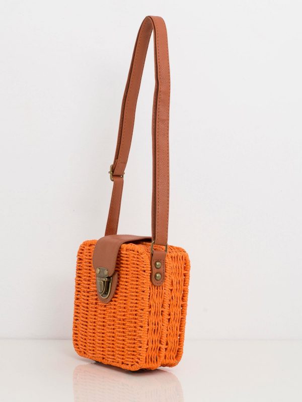 Orange Braided Handbag