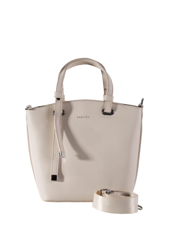 Light Beige Wide Strap Shoulder Bag