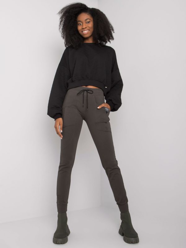 Dark Khaki Cotton Sweatpants Bennice