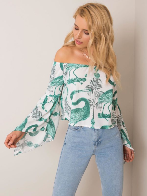 White and green blouse Semmy RUE PARIS