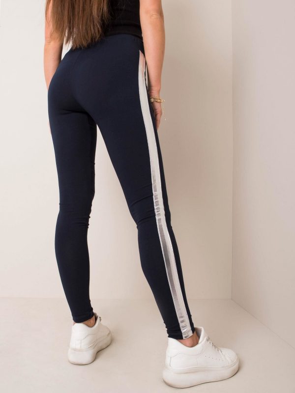 Navy blue and silver leggings Rissa RUE PARIS