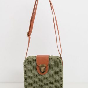 Khaki Braided Handbag