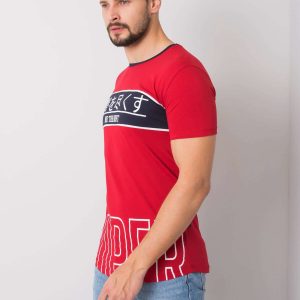 Red T-shirt for men with print Luca