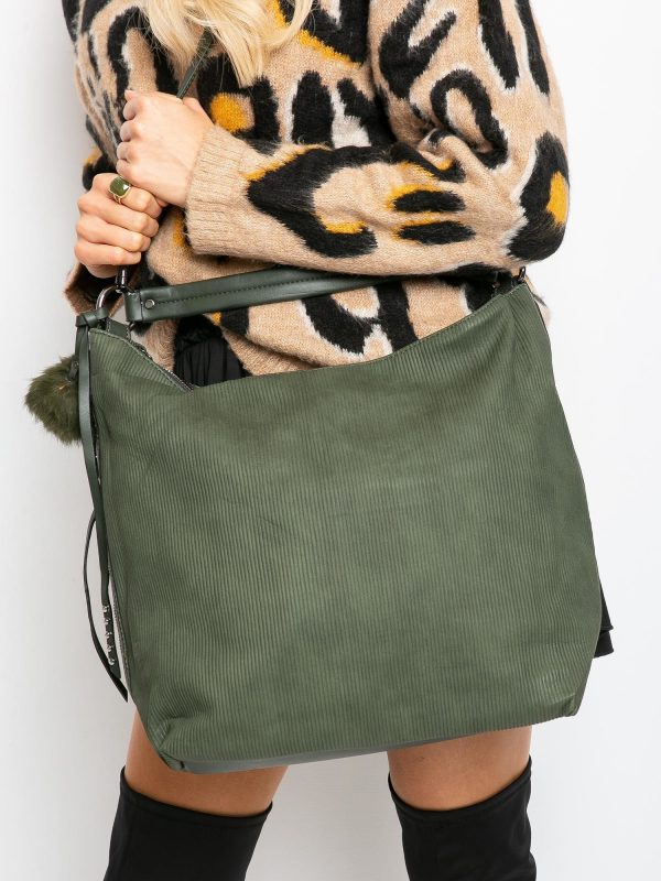 Dark green striped bag