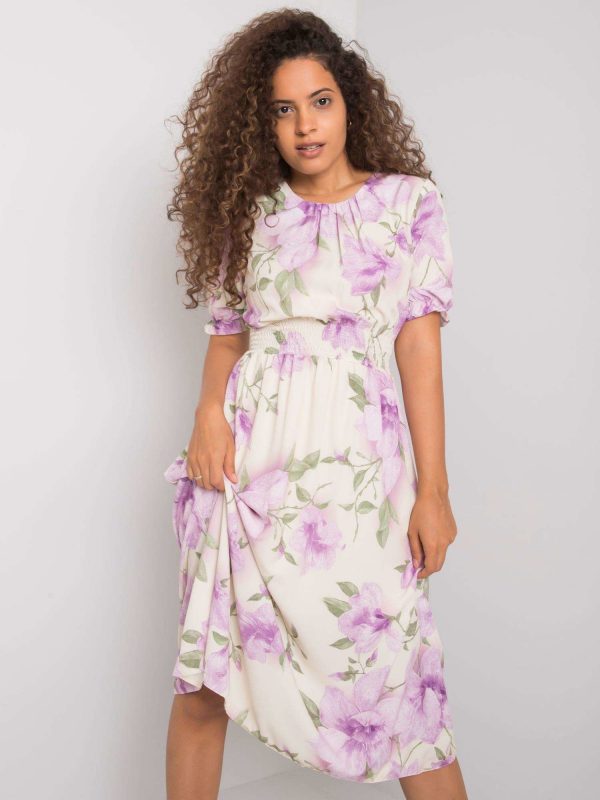 Light Beige Floral Dress Yael