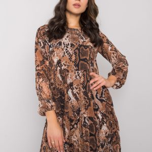 Black and brown dress with print Loxley RUE PARIS