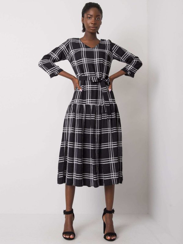 Giana Black Checkered Dress