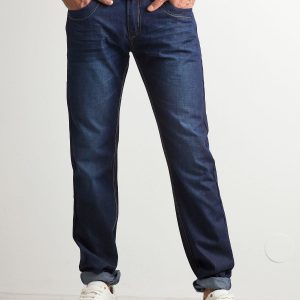 Dark blue classic men's jeans