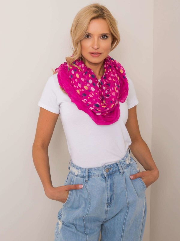 Fuchsia scarf with peas