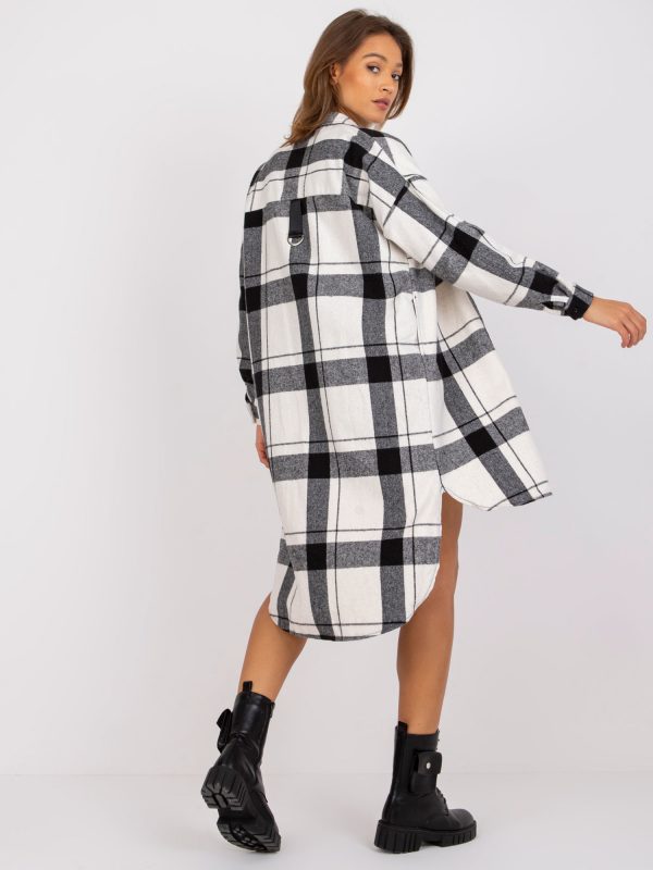 Tiannah Black and White Plaid Long Shirt