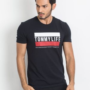 TOMMY LIFE Men's Navy Blue T-Shirt