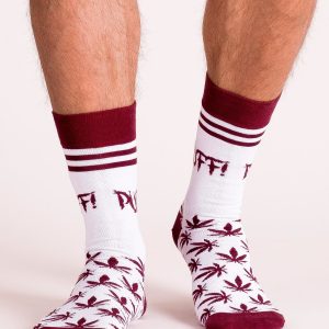 White Pattern Men's Socks