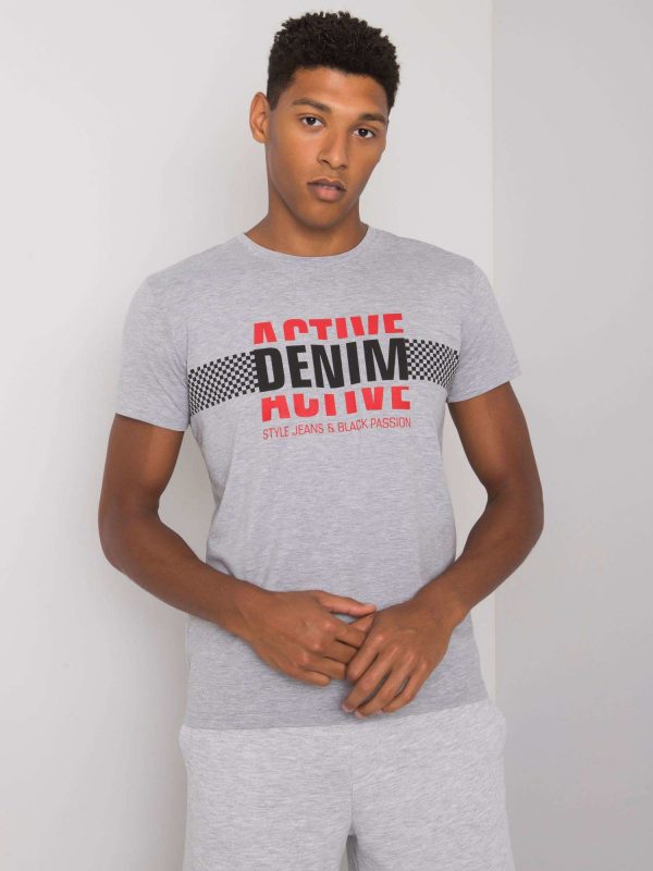 Grey T-shirt for men with collin print