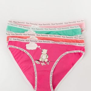 Colorful Teddy Bear Print Panties 4 Pairs