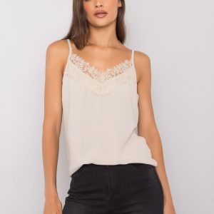 Beige top with lace Alenna