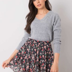 Jussie Black Floral Skirt