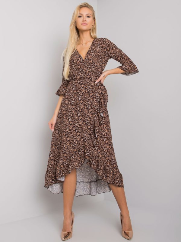 Williamson OCH BELLA Black Patterned Ruffle Dress