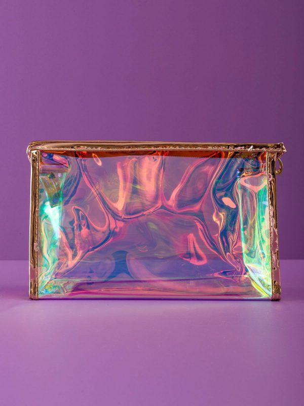 Golden Transparent Cosmetic Bag