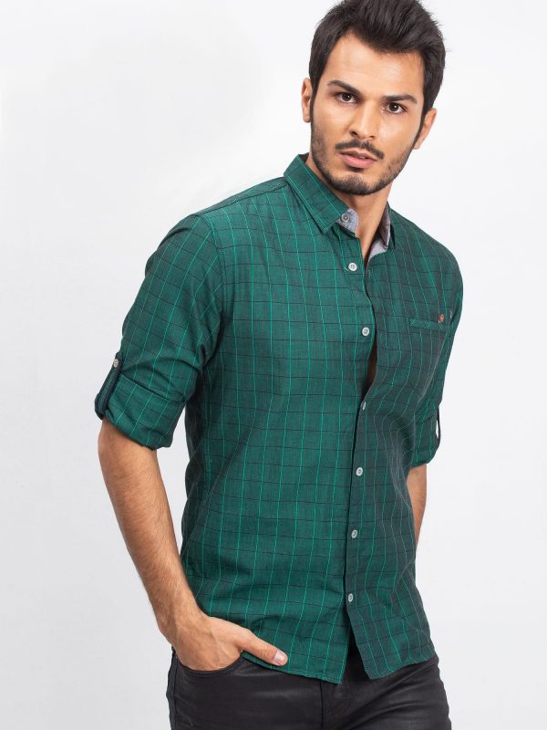 Dark Green Bottled Men's Shirt