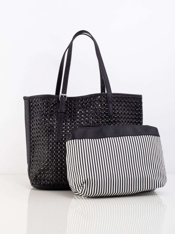 Black Openwork Ladies Bag