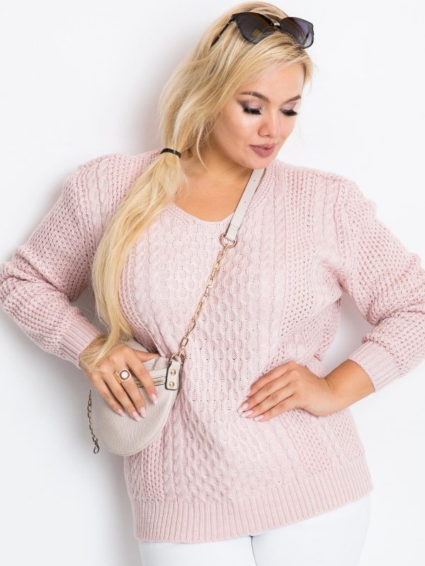 Pale Pink Plus Size Tango Sweater