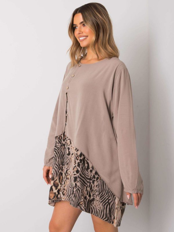 Dark Beige Loose Dress Gracilyn