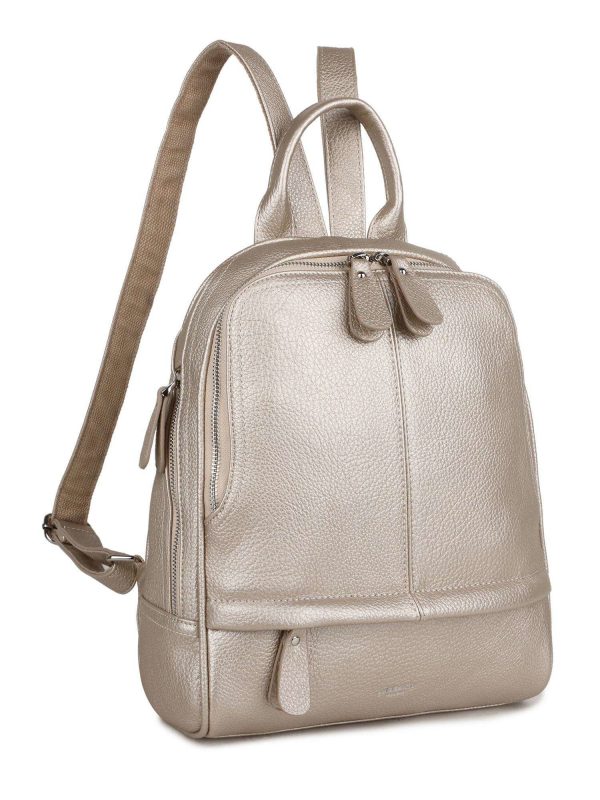 Gold backpack with pockets LUIGISANTO