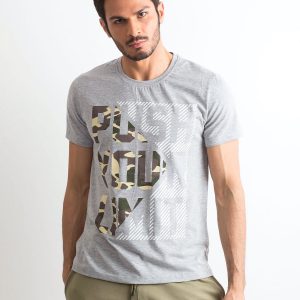 Grey men's t-shirt with print