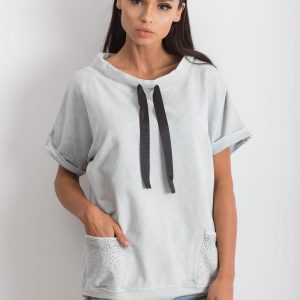 Affordability light grey blouse