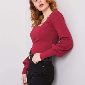 Burgundy casual blouse Elsie RUE PARIS