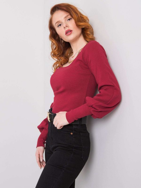 Burgundy casual blouse Elsie RUE PARIS