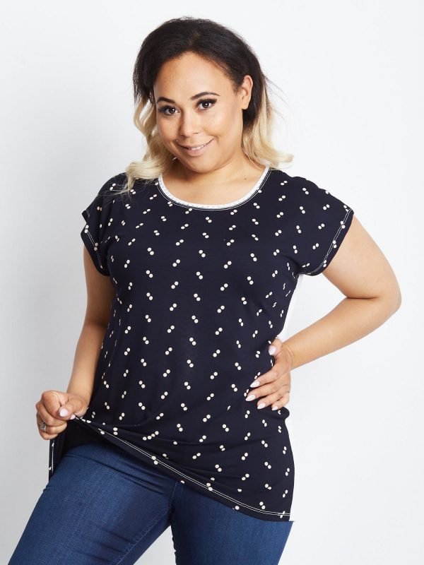 Navy blue t-shirt plus size Combination