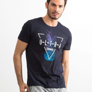 Men's Dark Navy T-Shirt with Print