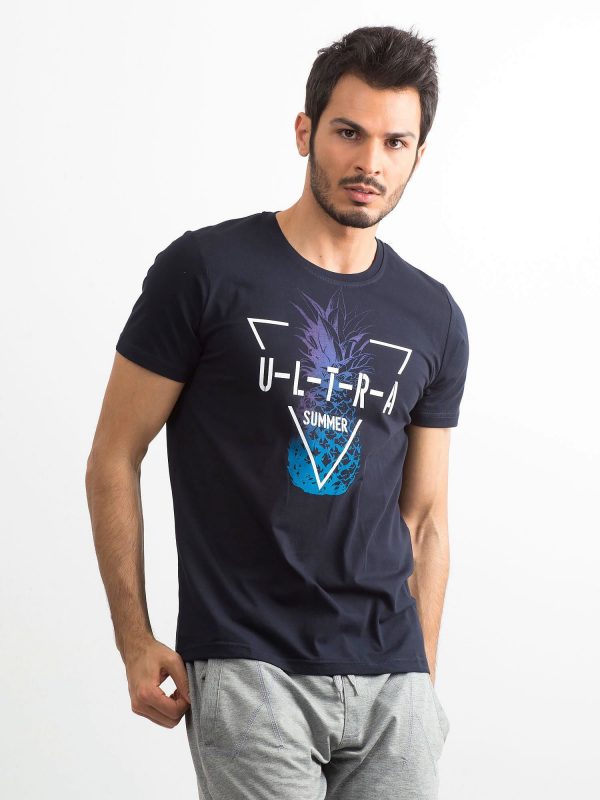 Men's Dark Navy T-Shirt with Print