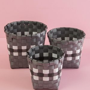 Grey Braided Basket Set