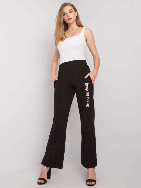 Dennise Black Straight Leg Sweatpants