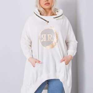 Ecru plus size hoodie Fantasy