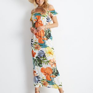 Orange Monstera dress