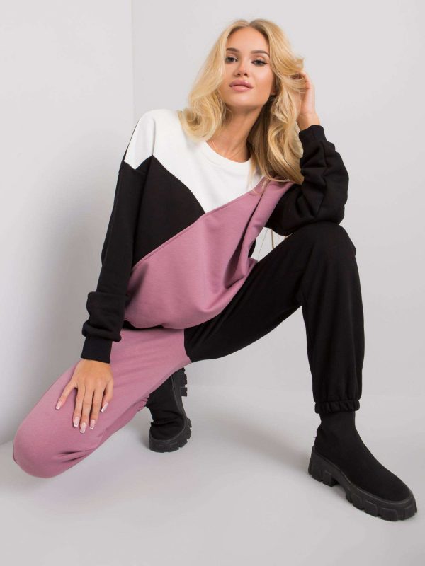 Dirty pink and black sweatsuit set Krista RUE PARIS