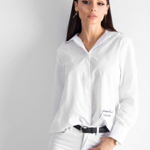 White shirt with embroidery on the back