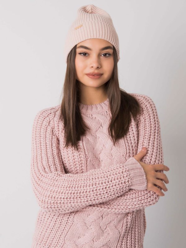 Women's dirty pink knitted hat RUE PARIS