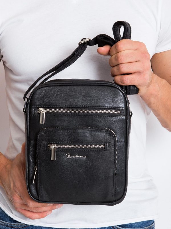 Black men's bag with pockets