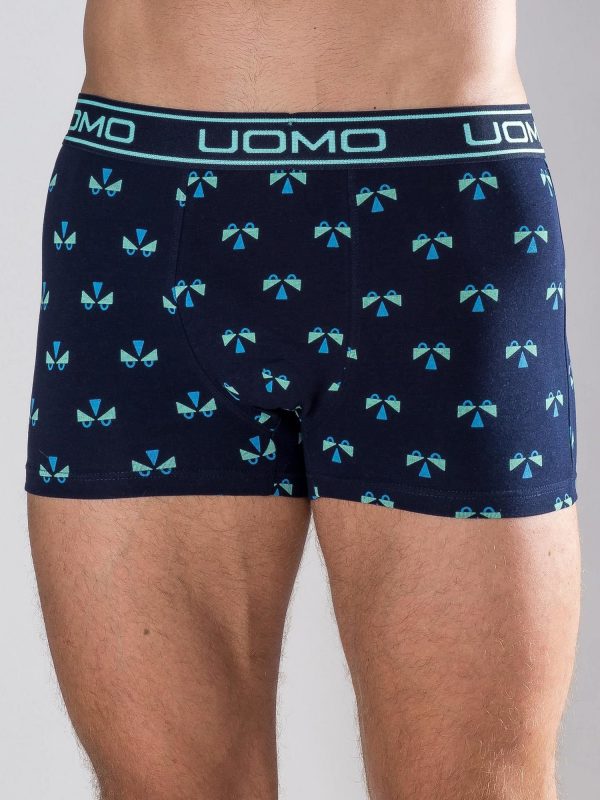 Navy Blue Printed Men's Boxer Shorts