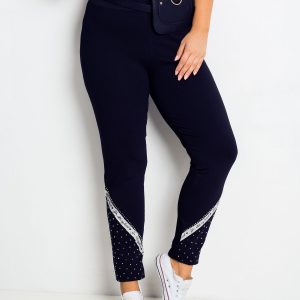 Navy blue plus size pants Active